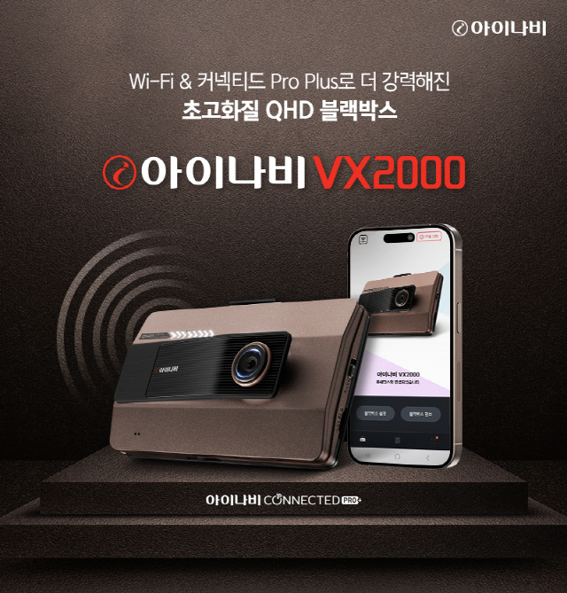 팅크웨어, 초고화질 커넥티드 블랙박스 '아이나비 VX2000' 출시. 팅크웨어 제공